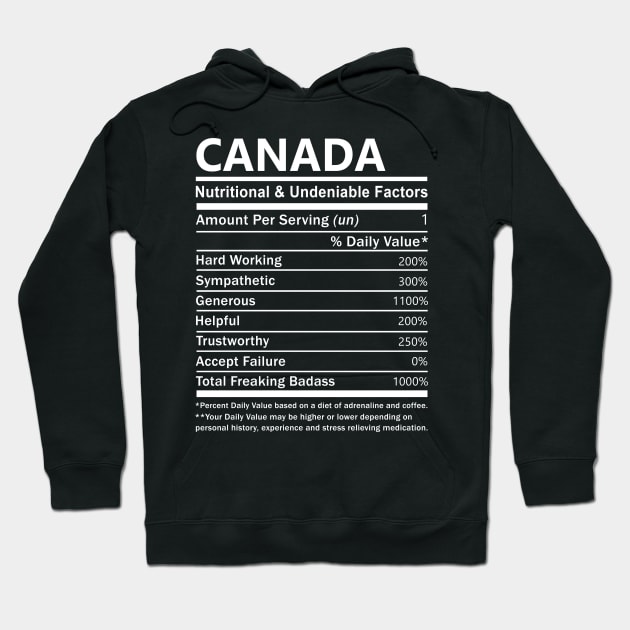 Canada Name T Shirt - Canada Nutritional and Undeniable Name Factors Gift Item Tee Hoodie by nikitak4um